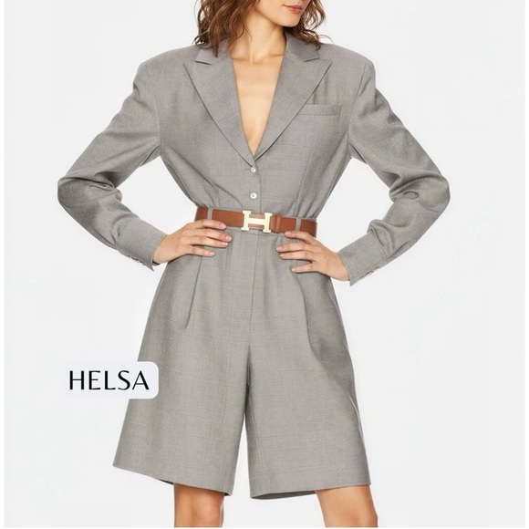 Helsa Pants - NEW Helsa The Short Meeting Wool Romper Gray Size Medium